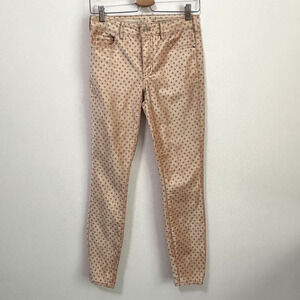 Pilcro And The Letterpress Anthropologie High Rise Skinny‎ Pants 25 Peach Velvet